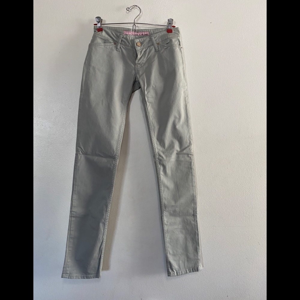 Two Women in the World Jeans Size 26 | Silver Coated Skinny Denim